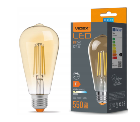 LED žárovka filament AMBER - E27 - 6W - ST64 - stmívatelná - teplá bílá