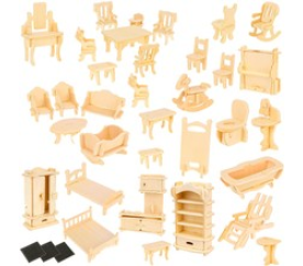 3D puzzle nábytok pre bábiky 34 ks Kruzzel 9423
