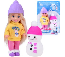 Ankiki Malá bábika 13 cm + snehuliak ZA4301