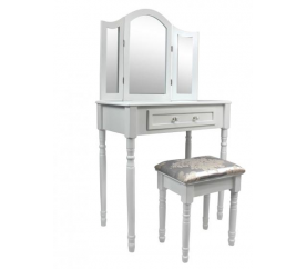 Aga Toaletný stolík s 3 zrkadlami + stolička