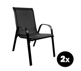 Aga 2x Záhradná stolička MR4400BC-2 Čierna