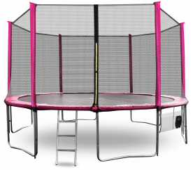 Aga SPORT PRO Trampolína 430 cm Pink + ochranná sieť + rebrík + vrecko na obuv