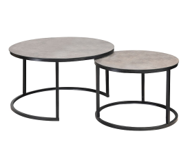 Signal Konferenčný stôl Sada ATLANTA A  ?  80 cm mramorový efekt Sivá Mat / Čierna Mat