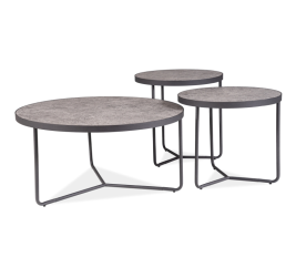 Signal Konferenčný stôl Sada DEMETER  ?  80 cm betónový efekt Sivá/Čierna Mat