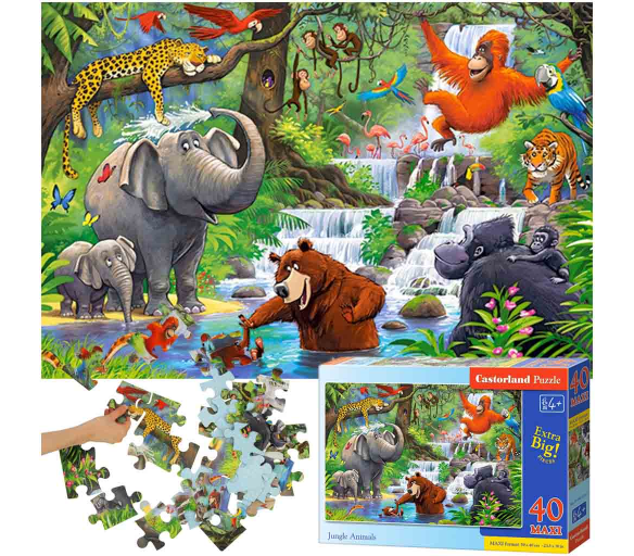 CASTORLAND Puzzle 40el. Maxi Jungle Animals - Zvieratá v džungli