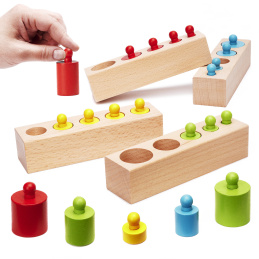 Aga Montessori drevené valcové závažia Farebné