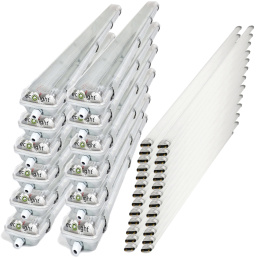 12x hermetické svietidlo 120 cm + 24x LED trubica - neutrálna biela