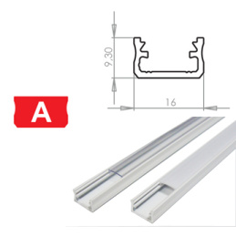 Hliníkový Profil pre LED pásiky A Povrchový Biely 1m
