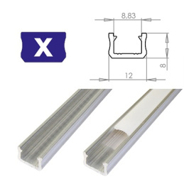 Hliníkový Profil pre LED pásiky X Slim Povrchový 1m