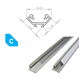 Hliníkový Profil pre LED pásky C Rohový 1m