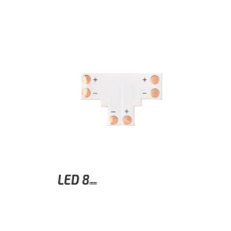 Spojka pre LED pásy - T - CN16 - 8mm - 2pin - SMD 3528, 2835, 3014