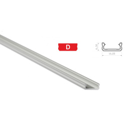 Hliníkový profil pre LED pásky D mini povrchový 2m ELOXOVANÝ