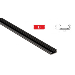 Hliníkový profil pre LED pásiky D mini povrchový 2m ČIERNY