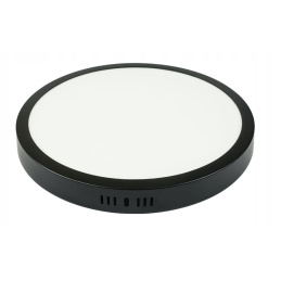 Kruhový LED panel pre povrchovú montáž - čierny - 24W - studená biela