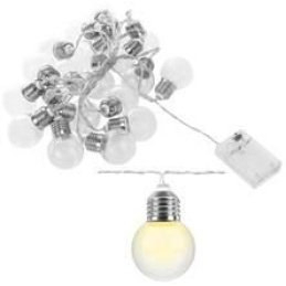 LED svetelný reťaz žiarovky teplá biela 20ks ISO 8623