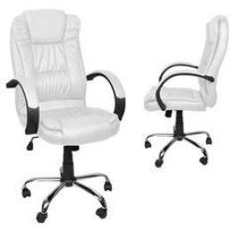 Kancelárska stolička eko koža biela Malatec 8984