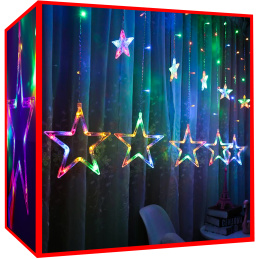 Svetelná záclona hviezdy 138 LED multicolor ISO 11316