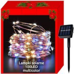 Vianočné svietiace reťaze Solárne 100 LED, multicolor 12m ISO 11393
