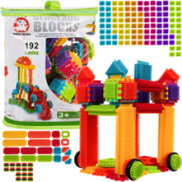 Farebná konštrukčná stavebnica Hedgehog Blocks 192 ks Kruzzel 20376