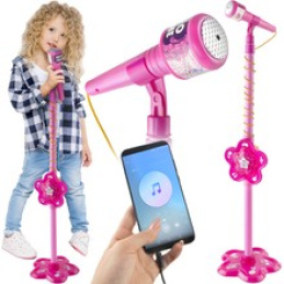 Mikrofón na stojane - ružový