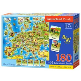 Puzzle s kvízom Mapa Európy CA0036