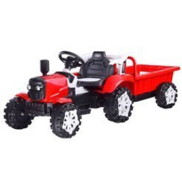 Detský elektrický traktor s prívesom PA0234 - Červený