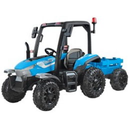 Elektrický traktor 4x4 s prívesom a diaľkovým ovládaním PA0266 Modrý
