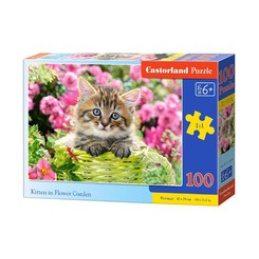 CASTORLAND Puzzle 100 dielikov - Mačiatko v kvetinovej záhrade