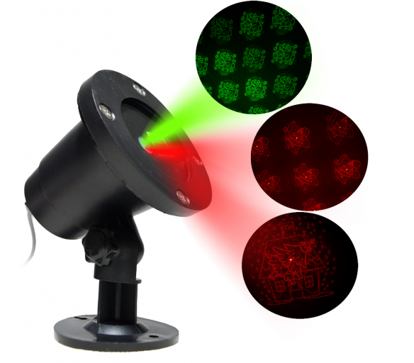 Aga Vianočný laserový dekoratívny projektor Zelená/červená MR9080