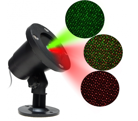 Aga Vianočný laserový dekoratívny projektor Zelená/červená MR9090