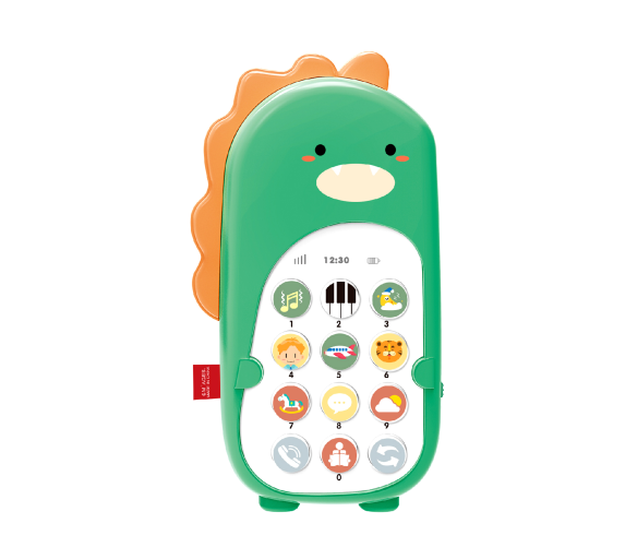 Aga4Kids Detský telefón Dinosaurus Zelený