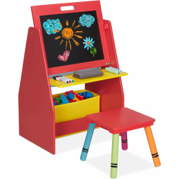 Aga Detská tabuľa so stoličkou Červená